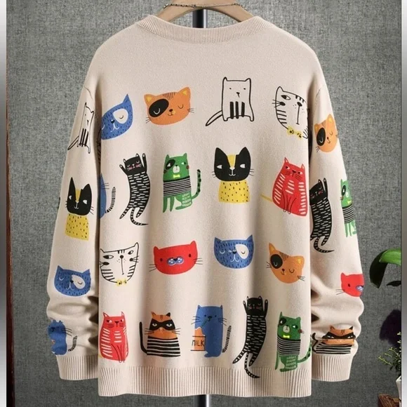 Sweater cats size large small and medium new SMALL MEDIUM LARGE - Picture 2 of 3